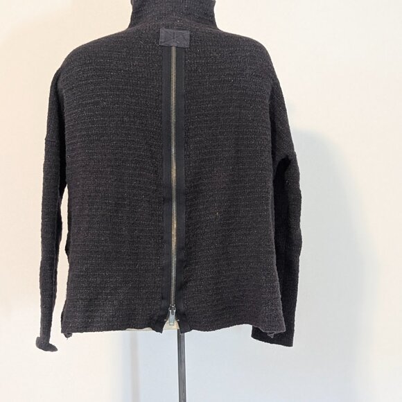 Free People Asymmetric Wool Sweater Zipper Detail - Brown  Small Medium Large - Picture 4 of 11